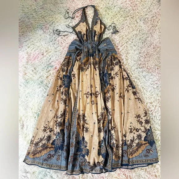 New Zimmermann Ascension Plunge Halter Maxi Dress Size 0 - Picture 6 of 15